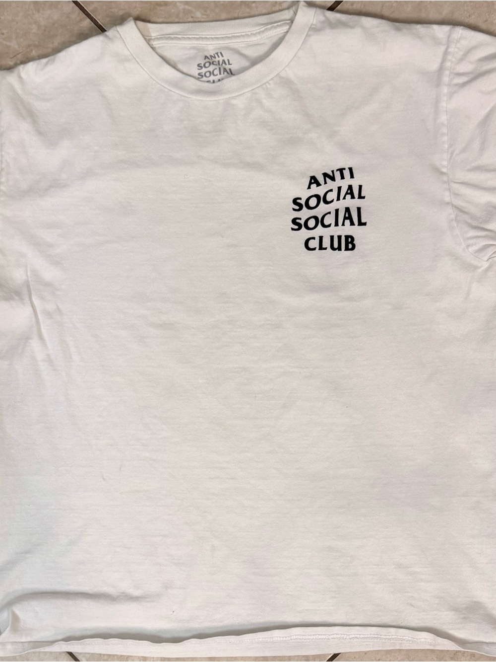Anti Social Social Club White Tee with Black Chest Logo